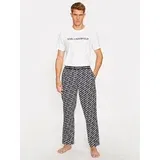 Karl Lagerfeld Pižama Printed Pj T-Shirt Set 225M2100 Bela Regular Fit