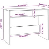vidaXL Pisalna miza črna 101x50x76,5 cm iverna plošča | Shoptok.si