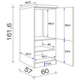 Lesnina-XXXL omara za vgradnjo hladilnika alba, bela, š. 60 cm | Shoptok.si