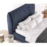 Maison de Rêve Temno modra oblazinjena zakonska postelja s prostorom za shranjevanje z letvenim dnom 140x200 cm Shell – | Shoptok.si