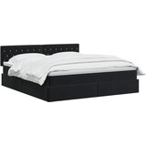  Krevet s od storage s uzglavljem Crna 160 x 200 cm Baršun | shoptok.hr