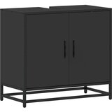 Maison Chic Kopalniška omarica za umivalnik - Umivalniška omarica črna 65x33x60 cm inženirski les, (21758975) Cene
