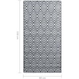 vidaXL Vanjski tepih bijelo-crni 80 x 150 cm PP | shoptok.hr