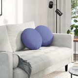  Jastučići za sjedenje 2 pcs Traper plava Ø40 x 13 cm tkanina | shoptok.hr