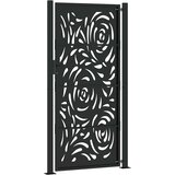  Vrtna vrata crna 100x200 cm čelična dizajn plamena | shoptok.hr