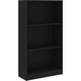 Maison Chic Knjižna omara - Knjižni regal 3-nadstropna črna 60x24x109 cm, (21724849) Cene