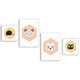 Wallity Otroške slike v kompletu 4 ks 35x50 cm Animals – Wallity Cene