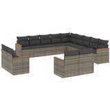  The Living Store Vrtna sedežna garnitura 13-delna z blazinami siv poli ratan - Vrtna Sedežna Garniture, (21443447) | Shoptok.si