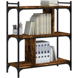  Regal za knjige s 3 razine boja hrasta 76 x 32 x 88 cm drveni | Eponuda.com