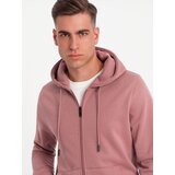 Ombre BASIC men's unbuttoned cotton sweatshirt - dark pink | Eponuda.ba