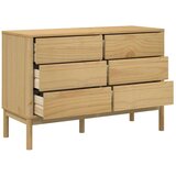 vidaXL Predalnik FLORO 77x35x73 cm voščeno rjava trdna borovina | Shoptok.si