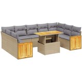 vidaXL 10-dijelni set vrtnih sofa s jastucima bež od poliratana | shoptok.hr
