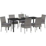  Vrtni set za objed 7 pcs Siva Čelik s prahom premazan | Eponuda.com