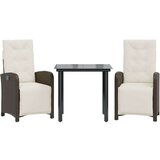  3-dijelni bistro set s jastucima smeđi od poliratana | shoptok.hr