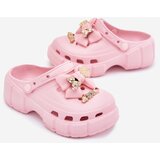 Boto Girls Children's Foam Slippers With Bow And Decorations Pink Selvana | Shoptok.si