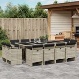 vidaXL 13-dijelni vrtni blagovaonski set s jastucima svijetlosivi | shoptok.hr