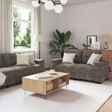  2-delni sedežni set z blazinami v temno sivi umetni usnjeni preobleki, (22054580) Cene