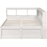  Krevet s regalom z knjige bez madraca bijeli 135x190cm borovina | shoptok.hr