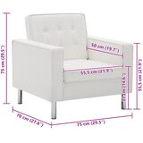  Fotelja bijela 75x70x75 cm umjetna koža | Shoptok.si