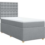 Box spring krevet s madracem svjetlosivi 90x190 cm od tkanine | shoptok.hr