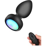Mrow svetleč, radijsko voden, baterijski analni vibrator (črn) Cene