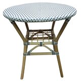 SUNFUN Okrugli vrtni stol Alma (Ø x V: 70 x 75 cm, Bijela, crna, Prirodni i umjetni ratan) | shoptok.hr