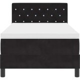 vidaXL Box Spring Krevet s Madracem Crni 90x200 cm Baršun | shoptok.hr