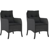  The Living Store Vrtni stoli z blazinami 2 kosa črn poli ratan - Vrtni Stol, (21455502) | Shoptok.si