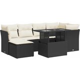Maison Chic Seti vrtnega pohištva - Vrtna garnitura - Vrtni pohištvo set 7-delna z blazinami črn poli ratan, (21803231) | Shoptok.si
