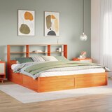 Maison Chic Posteljni okvir - Dvoposteljna postelja - Zakonska postelja brez vzmetnice vošč. rjav 180x200 cm borovina-J4568, (21761660) | Shoptok.si