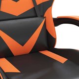  Igraća stolica s osloncem za noge umjetna koža crno-narančasta | shoptok.hr