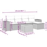  6-dijelni set vrtnih sofa od poliratana s jastucima sivi | shoptok.hr