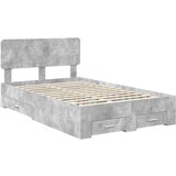  Okvir za krevet s uzglavljem Betonski sivi 135 x 190 cm | shoptok.hr