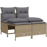  4-dijelni set vrtnih sofa s jastucima bež od poliratana | shoptok.hr