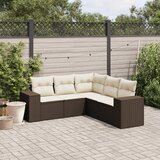  5-dijelni set vrtnih sofa s jastucima poliratan smeđi | shoptok.hr