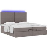  Otomanski okvir kreveta s madracima smeđesivi 200x200cm tkanine | shoptok.hr
