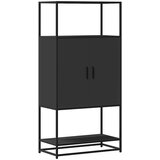 vidaXL Visoka omara črna 68x35x139 cm inženirski les in kovina | Shoptok.si