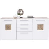 Hom`in komoda, bela, barve hrasta | Shoptok.si