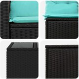  Set sofe 6 kom. Crna i Plava Poli Rattan i čelik | shoptok.hr