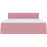  s od storage s uzglavljem Ružičasta 180 x 200 cm Baršun | shoptok.hr