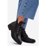 Boto Low Women's Ankle Boots With Flat Heel With Decorative Detail Insulated Black Cylira | shoptok.hr