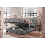 MID.YOU POSTELJA Z VZMETNICO 180 cm x 200 cm , tekstil, leseni material antracit | Shoptok.si