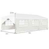  Vrtni paviljon 3x9m, šator za zabave, svadbeni šator, UV zaštitni šator - bijeli | shoptok.hr