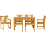  Vrtni set za objed 7 kom. Smeđa Čvrsto drvo akacije 140 x 80 x 74 cm | shoptok.hr