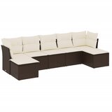 Maison Chic Seti vrtnega pohištva - Vrtna garnitura - Vrtni pohištvo set 7-delna z blazinami rjav poli ratan, (21801282) | Shoptok.si