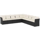 vidaXL 9-dijelni set vrtnih sofa s jastucima crni od poliratana | shoptok.hr
