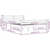  Posteljni okvir siv iz trdnega lesa 140x190 cm, (20644017) | Shoptok.si