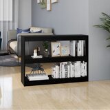 The Living Store Knjižna omara za razdelitev prostora črna 100x30x71,5 cm - Knjižna Omara Za Razdelitev Prostora, (21431535) Cene