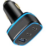 Ven-Dens Ven - Dens USB - A + 2x USB - C - Avtomobilski polnilec - Črna | Shoptok.si