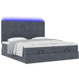 vidaXL Otomanski posteljni okvir z vzmetnicami siv 200x200cm žamet | Shoptok.si